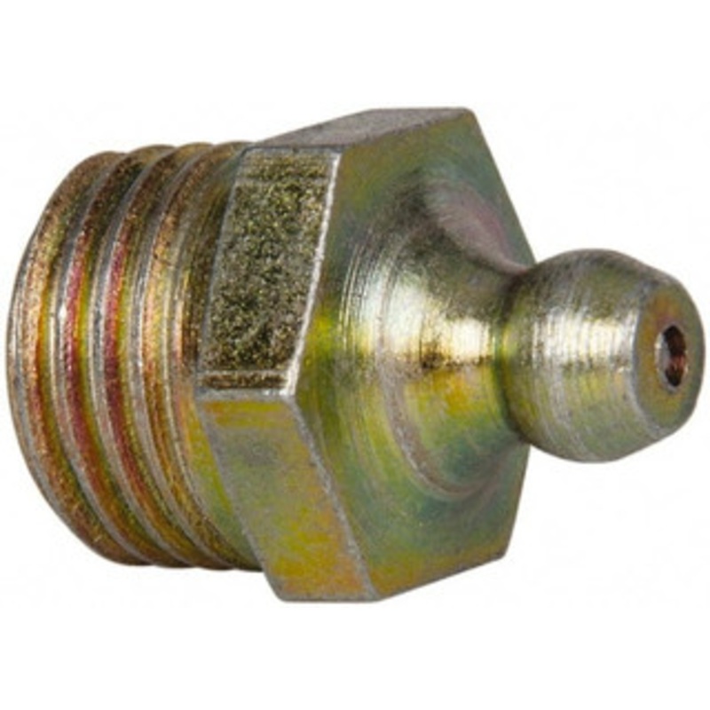 Value Collection Straight Head Angle, 1/4 NPT Steel Thread-Forming Grease Fitting 14.29mm Hex 89817084 – 89817084