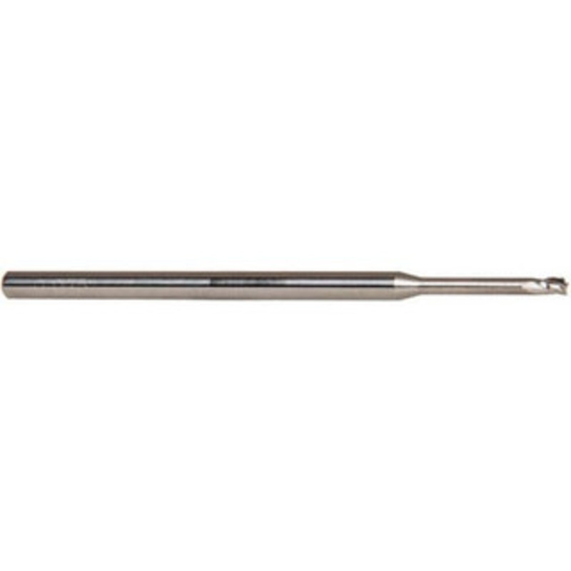 Accupro 0.075, 0.112 LOC, 1/8 Shank Diam, 2-1/2 OAL, 3 Flute, Solid Carbide Square End Mill Single End, AlTiN Finish, Spiral Flute, 30 Helix, Centercutting, Series Miniature 6501051 – 58747783