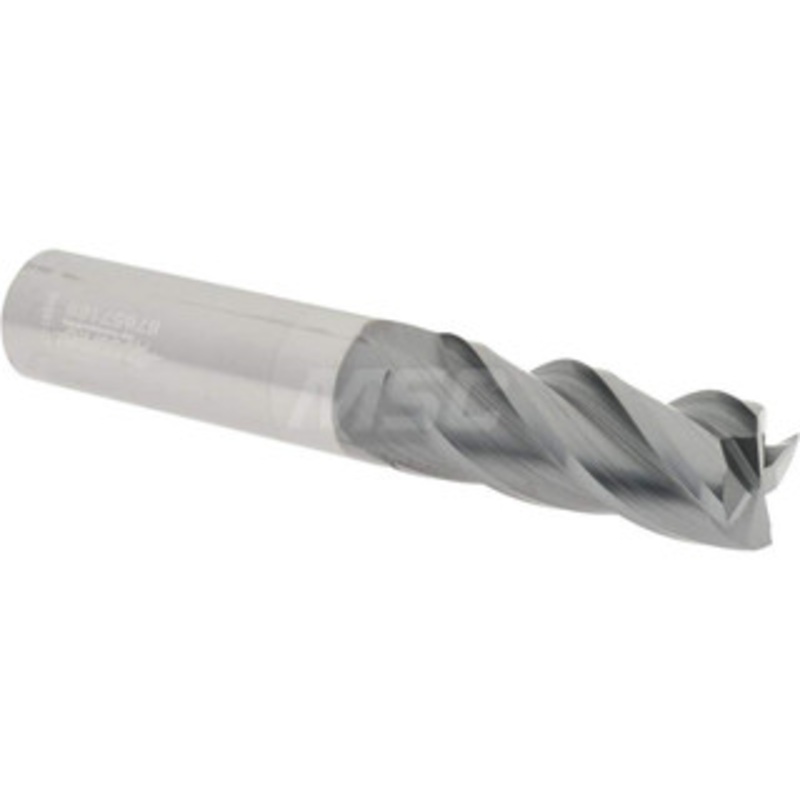 Accupro 1/2, 1-1/4 LOC, 1/2 Shank Diam, 3 OAL, 4 Flute, Solid Carbide Square End Mill Single End, AlTiN Finish, Spiral Flute, 37 Helix, Centercutting, Right Hand Cut, Right Hand Flute 437-5000-C11 – 87657169