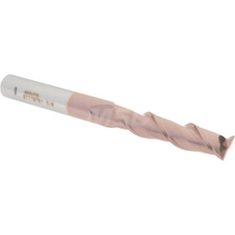 Accupro 3/8, 1-3/4 LOC, 3/8 Shank Diam, 4 OAL, 2 Flute, Solid Carbide Square End Mill Single End, TiCN Finish, Spiral Flute, 40 Helix, Centercutting, Right Hand Cut, Right Hand Flute 12181756 – 07770761