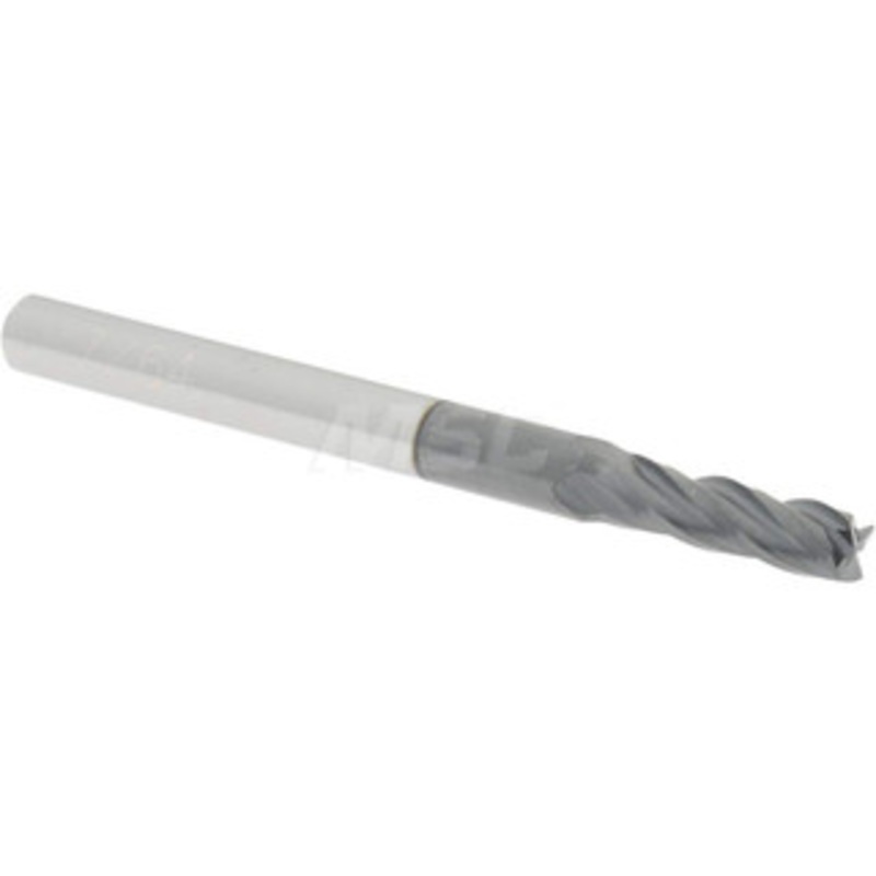 Accupro 7/64, 3/8 LOC, 1/8 Shank Diam, 1-1/2 OAL, 4 Flute, Solid Carbide Square End Mill Single End, AlTiN Finish, Spiral Flute, 30 Helix, Centercutting, Right Hand Cut, Right Hand Flute 12182435 – 01982206