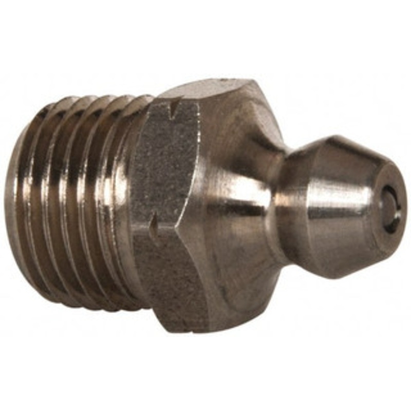 Alemite 67.5 Head Angle, 1/8 PTF Nickel/Copper Standard Grease Fitting 7/16 Hex, 61/64 Overall Height, 11/32 Shank Length 1922-B – 03244928