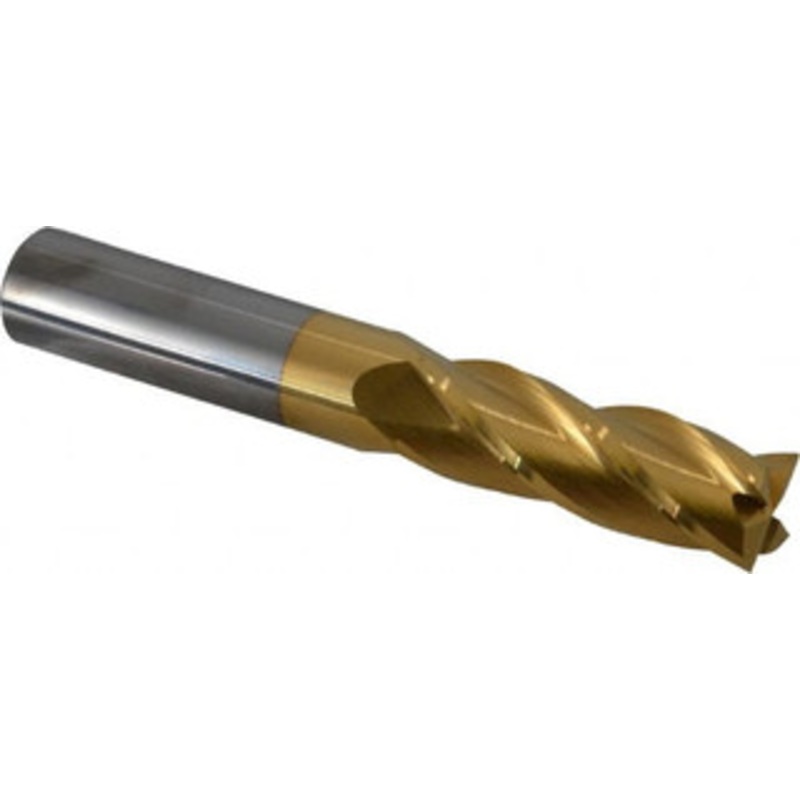 Hertel 3/4, 2-1/4 LOC, 3/4 Shank Diam, 5 OAL, 4 Flute, Solid Carbide Square End Mill Single End, TiN Finish, Spiral Flute, 30 Helix, Centercutting, Right Hand Cut 750223 – 88250493