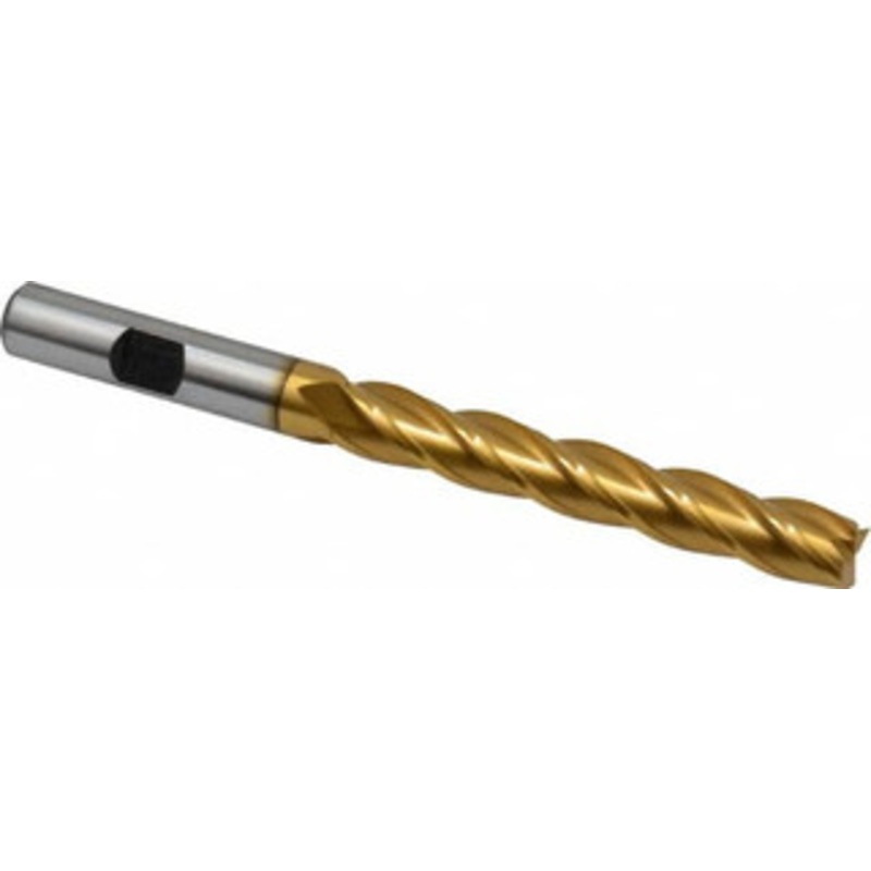 Hertel 3/8, 2-1/2 LOC, 3/8 Shank Diam, 4-1/4 OAL, 4 Flute, Cobalt Square End Mill Single End, TiN Finish, Centercutting E4041024 – 41114976
