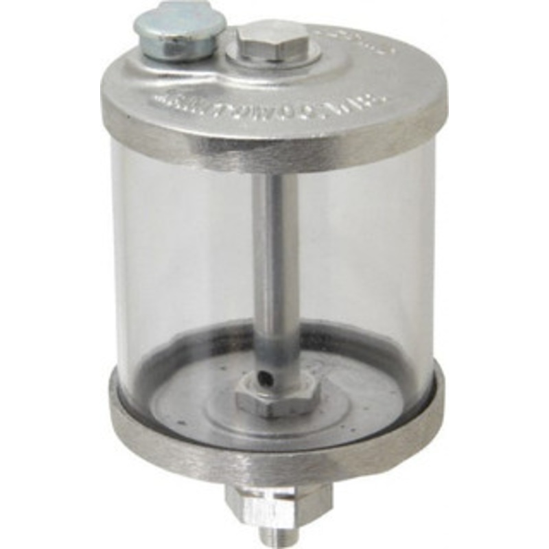 LDI Industries 1 Outlet, Polymer Bowl, 266.2 mL No Flow Control Oil Reservoir 1/8 NPTF Outlet, 3 Diam x 5-3/8 High, 60C Max R108-01 – 03239720