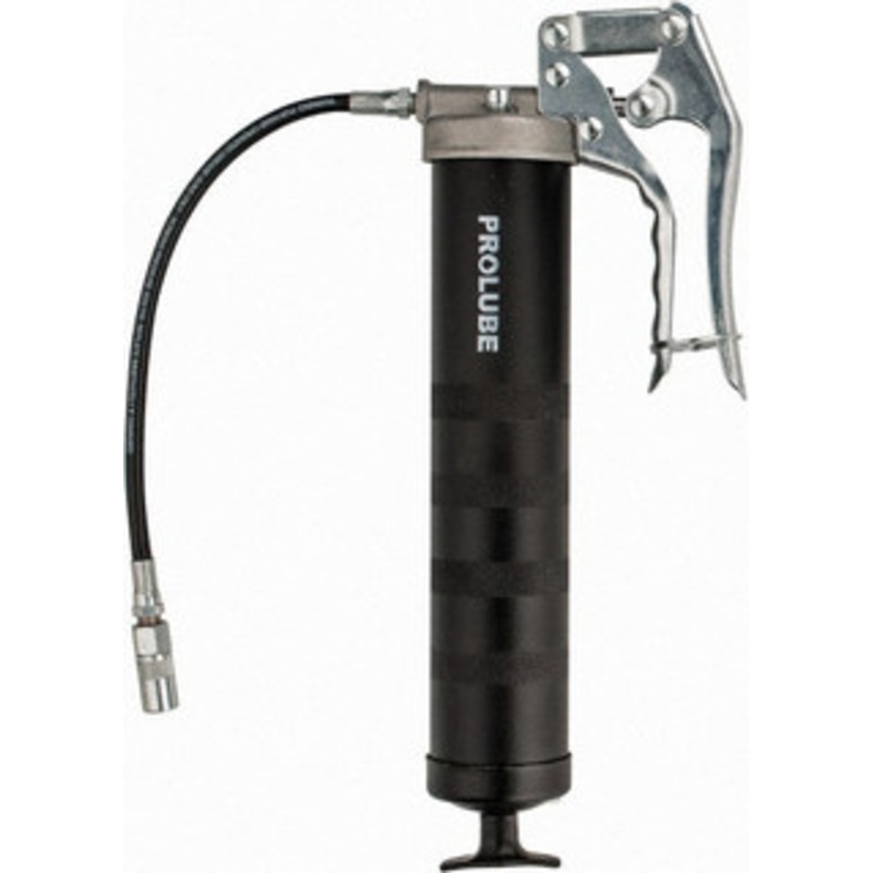 PROLUBE 5,000 Max psi, Flexible Pistol Grease Gun 14 oz (Cartridge) Capacity, 1/8 Thread Outlet, 40 Strokes per 0.70 oz, Bulk, Cartridge & Suction Fill, Includes 4 Jaw Coupler with Ball Check G5F/N – 48527253