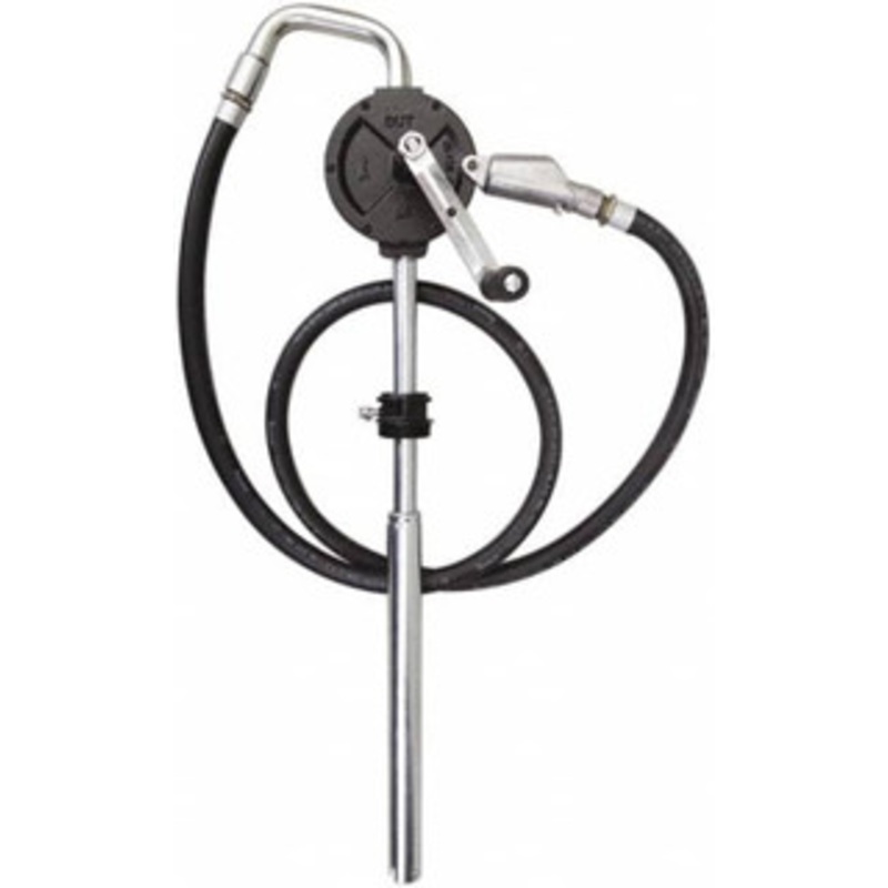 PROLUBE Oil Lubrication 10 Gal/min Flow Cast Iron Rotary Hand Pump For 15 to 55 Gal Container, Use with Diesel Fuel, Kerosene & Petroleum-Based Fluids, Do Not Use with Water-Based Media RBP/3V/H – 85062339