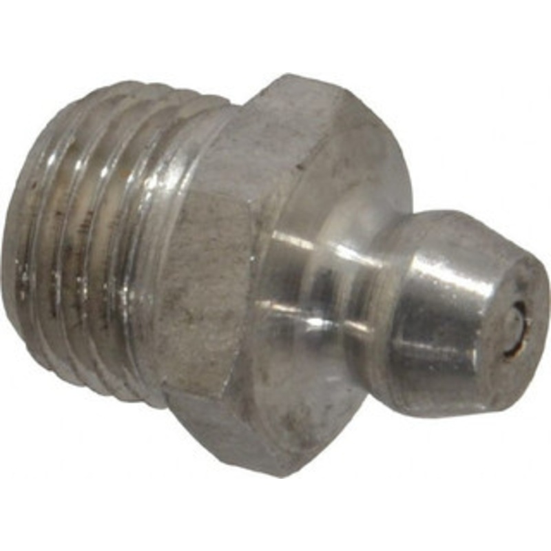 PROLUBE Straight Head Angle, 1/8-27 PTF Stainless Steel Standard Grease Fitting 7/16 Hex, 16.8mm Overall Height, 7.1mm Shank Length, Zinc Plated Finish GFT/SS/18/27-10 – 62088083