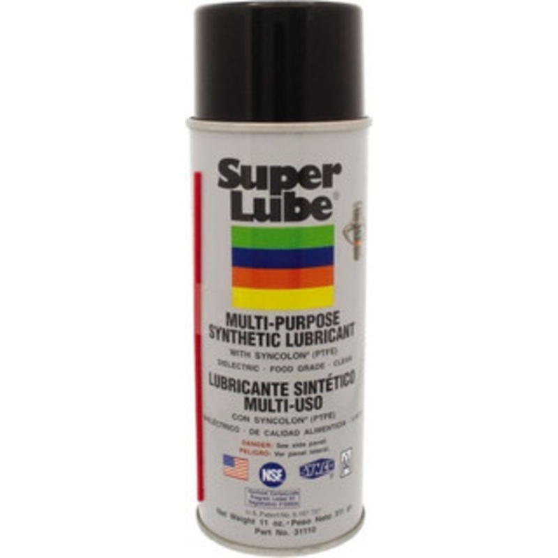 Synco Chemical Super Lube 11 oz Aerosol Synthetic General Purpose Grease Translucent White, Food Grade, 450F Max Temp, NLGIG 2, 31110 – 00257048