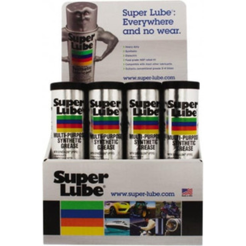 Synco Chemical Super Lube 14.1 oz Cartridge Synthetic Lubricant w/PTFE General Purpose Grease Translucent White, Food Grade, 450F Max Temp, NLGIG 2, 11367 – 57348179