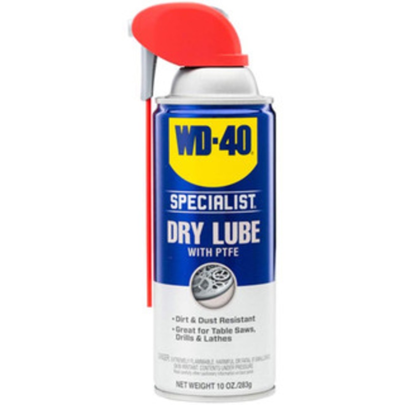 WD-40 WD-40 Specialist 10 oz Dirt & Dust Resistant Dry Lube PTFE Spray with SMART STRAW SPRAYS 2 WAYS High Temperature, Low Temperature, High Pressure, For Blades & Bits, Table Saws, Drills & Lathes 30005 – 82218694