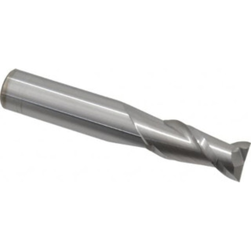 Accupro 15/32, 1 LOC, 1/2 Shank Diam, 3 OAL, 2 Flute, Solid Carbide Square End Mill Single End, Uncoated, Spiral Flute, 40 Helix, Centercutting, Right Hand Cut, Right Hand Flute 12181452 – 07765183