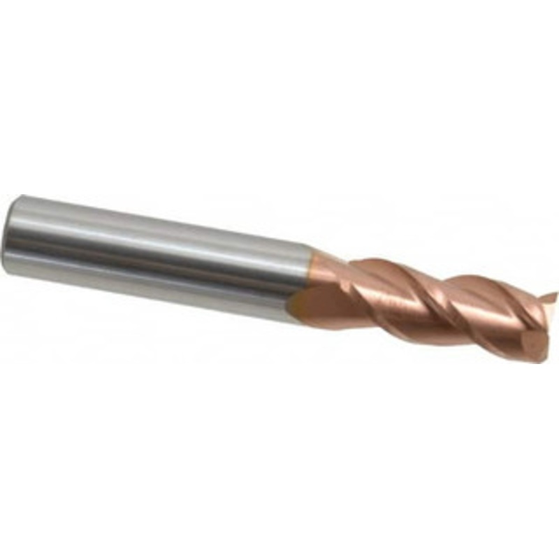 Accupro 23/64, 7/8 LOC, 3/8 Shank Diam, 2-1/2 OAL, 3 Flute, Solid Carbide Square End Mill Single End, TiCN Finish, Spiral Flute, 40 Helix, Centercutting, Right Hand Cut, Right Hand Flute 12182011 – 09798679