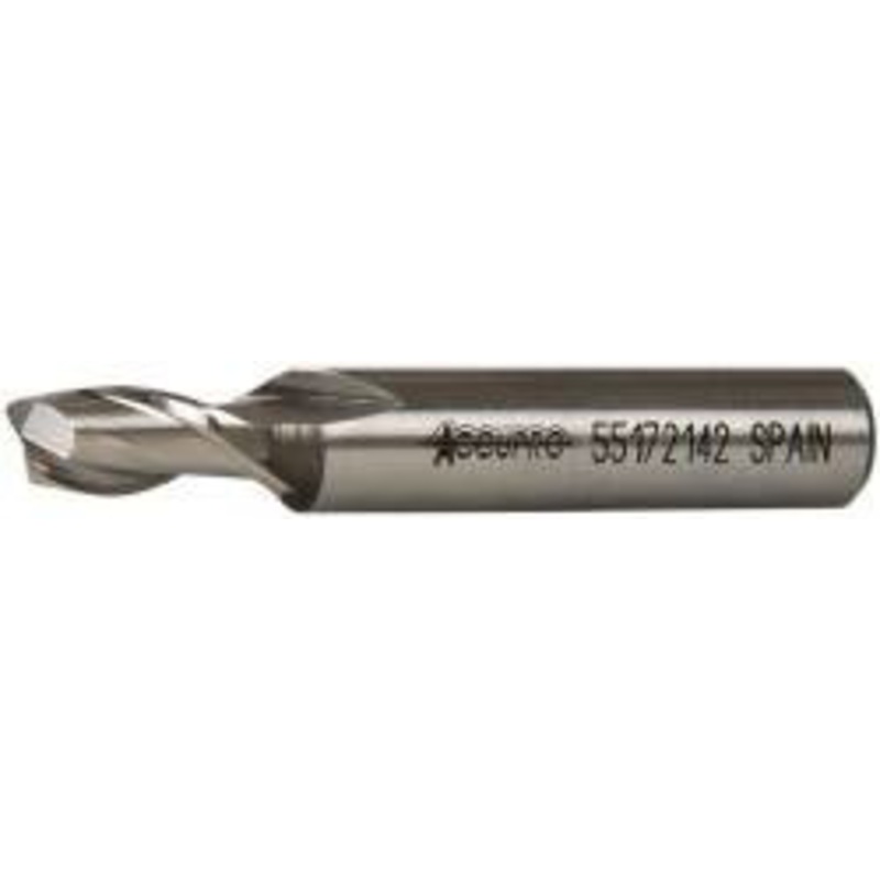 Accupro 9/32, 9/16 LOC, 3/8 Shank Diam, 2-5/16 OAL, 2 Flute, Powdered Metal Square End Mill Single End, Uncoated, Spiral Flute, 30 Helix, Centercutting, Right Hand Cut, Right Hand Flute 39544 – 55172142