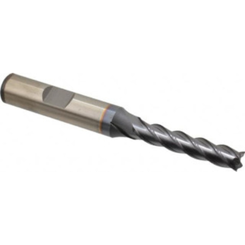 Cleveland 1/4, 1-1/4 LOC, 3/8 Shank Diam, 3-1/16 OAL, 4 Flute, Powdered Metal Square End Mill Single End, TiCN Finish, Spiral Flute, 37 Helix, Centercutting, Right Hand Cut, Right Hand Flute, Series PM-4 C32032 – 87433991