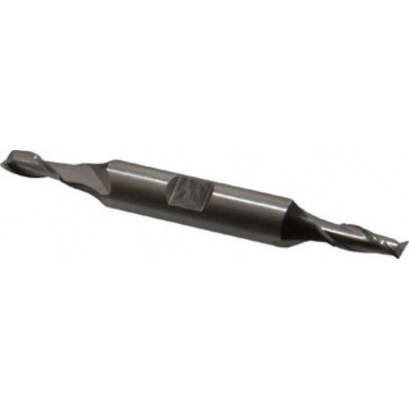 Cleveland 13/64, 1/2 LOC, 3/8 Shank Diam, 3-1/4 OAL, 2 Flute, High Speed Steel Square End Mill Double End, Uncoated, Spiral Flute, 30 Helix, Centercutting, Right Hand Cut, Right Hand Flute, Series HD-2 C42055 – 87390092
