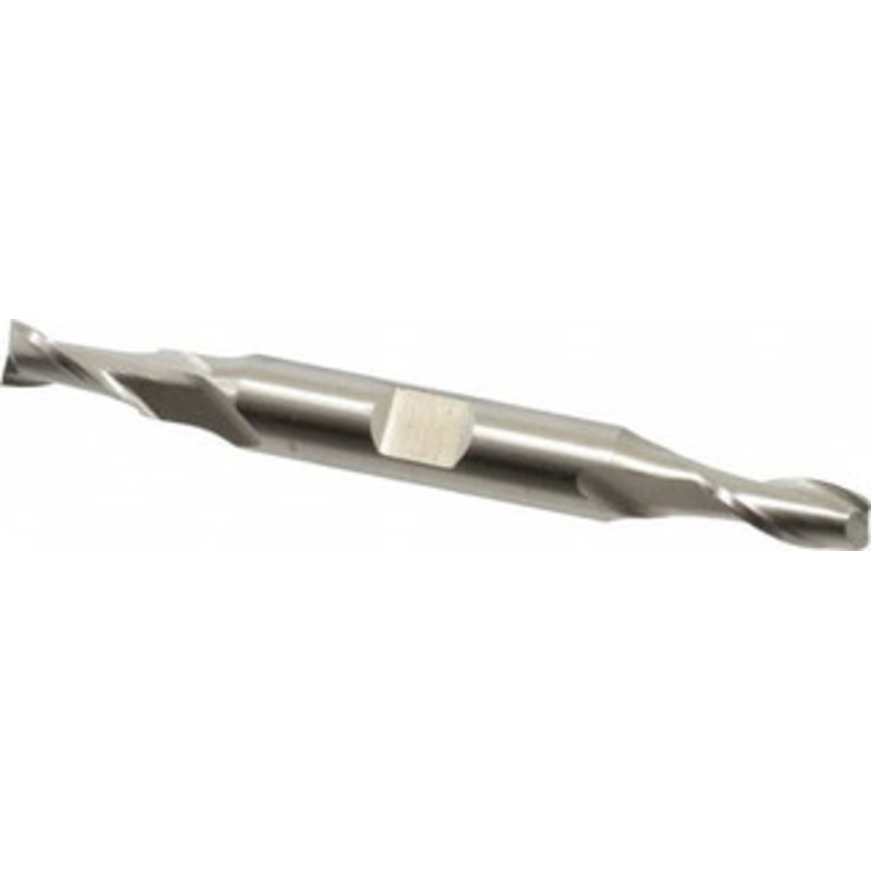 Cleveland 17/64, 9/16 LOC, 3/8 Shank Diam, 3-3/8 OAL, 2 Flute, High Speed Steel Square End Mill Double End, Uncoated, Spiral Flute, 30 Helix, Centercutting, Right Hand Cut, Right Hand Flute, Series HD-2 C33630 – 87390498