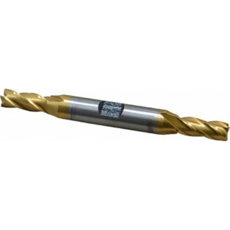 Hertel 9/32, 11/16 LOC, 3/8 Shank Diam, 3-3/8 OAL, 4 Flute, High Speed Steel Square End Mill Double End, TiN Finish, Spiral Flute, 30 Helix, Centercutting, Right Hand Cut, Right Hand Flute E8053018 – 87151437