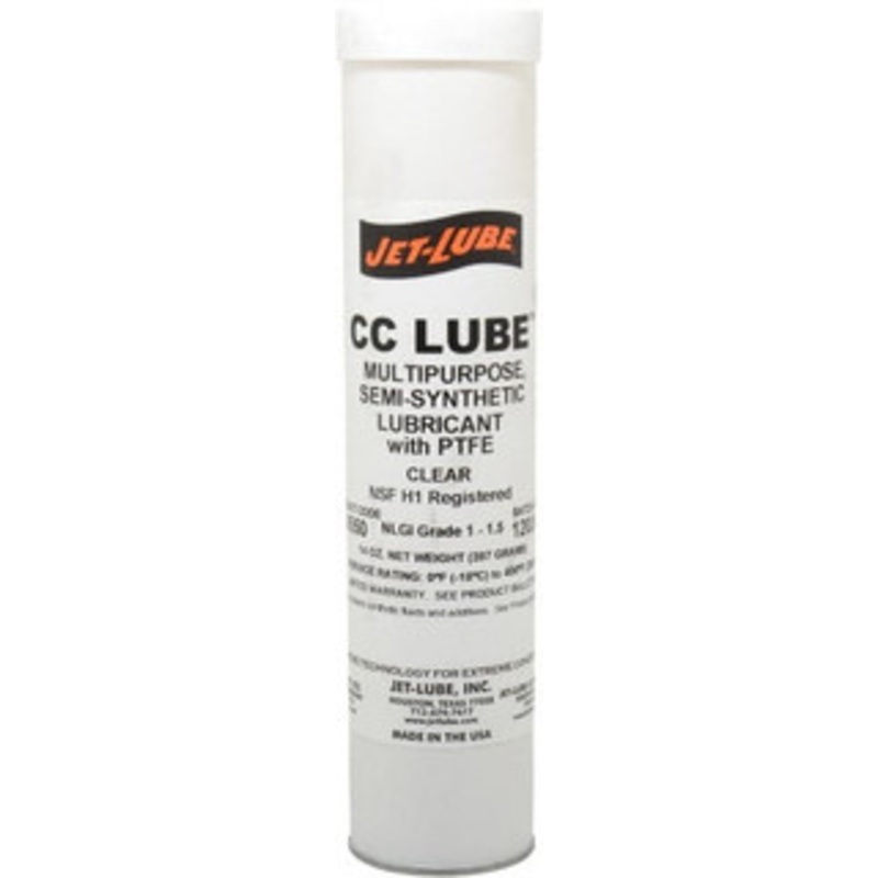 Jet-Lube 14 oz Cartridge Synthetic General Purpose Grease Clear, Food Grade, 400F Max Temp, NLGIG 1-1/2, 70550 – 00271924