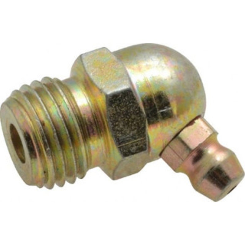 PROLUBE 65 Head Angle, 1/4-18 NPT Steel Standard Grease Fitting 9/16 Hex, 24.6mm Overall Height, 8.7mm Shank Length, Zinc Plated Finish GFT/1-4/18/65-5 – 08060816