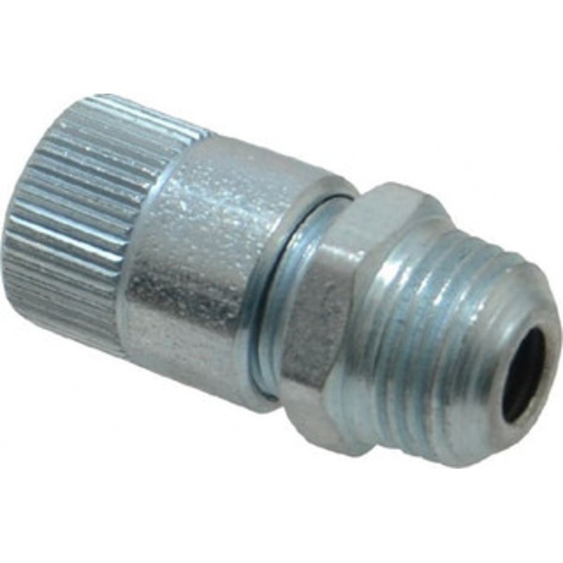 Alemite Straight Head Angle, 1/8 PTF Carbon Steel Standard Grease Fitting 7/16 Hex, 31/32 Overall Height, 1/4 Shank Length, 10,000 Operating psi, Zinc Plated Finish 1958 – 03244381
