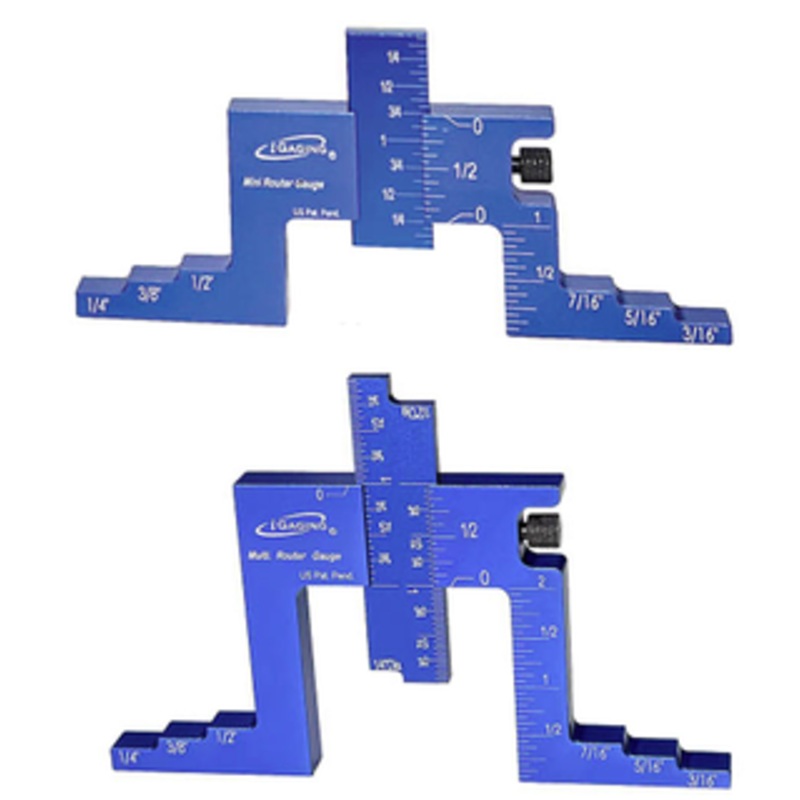 iGaging 1 & 2 Mini & Multi Adjustable Router Depth & Center Gauge Set – 36-RG-22