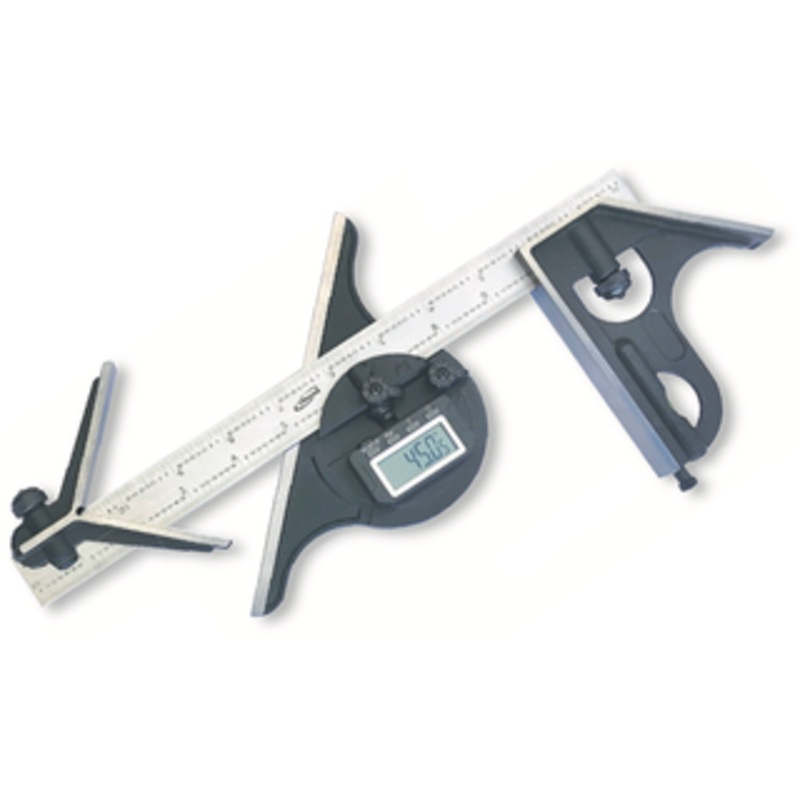 iGaging 4 Piece Square Set, Square & Center Heads, Digital Protractor & 12 Blade 4R Graduation – 35-212-4E