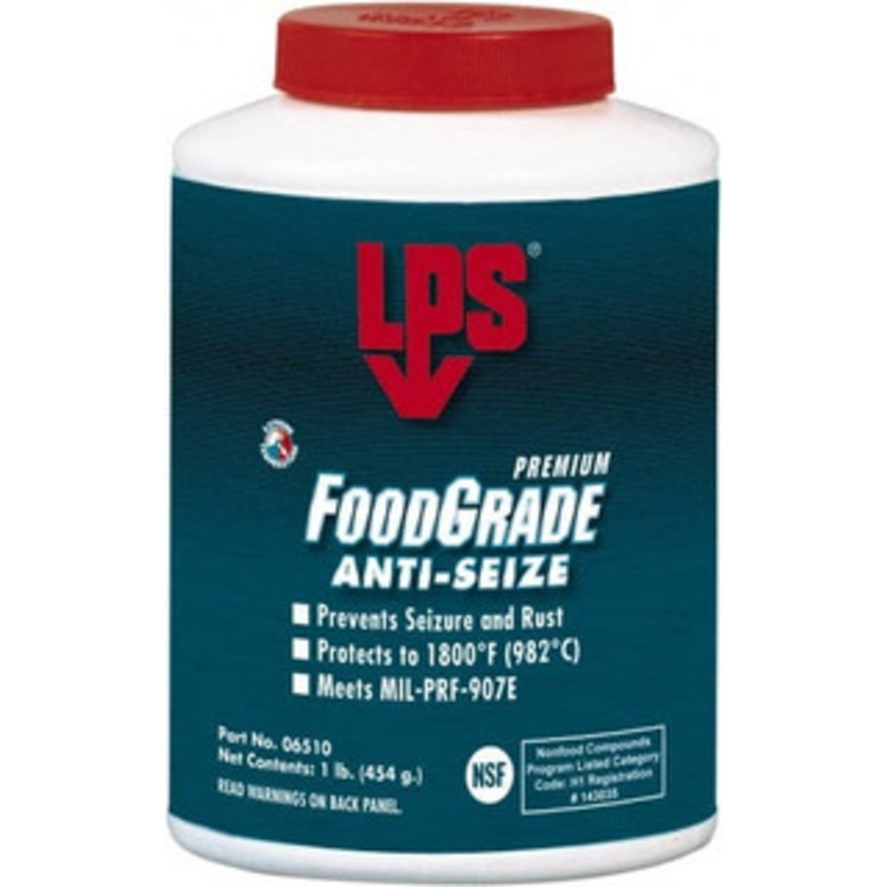 LPS Labs 1 Lb Brush Top Food Grade Anti-Seize Lubricant Metal Free, -1,800F, Opaque Off-White, Food Grade 06510 – 87602199