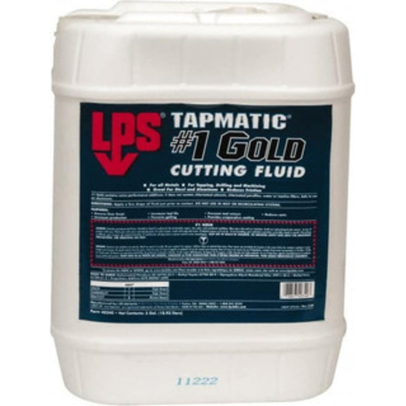 LPS Labs Tapmatic #1 Gold 5 Gal Pail Cutting & Tapping Fluid Straight Oil, For Use on Ferrous Metals & Nonferrous Metals 40340 – 00263772
