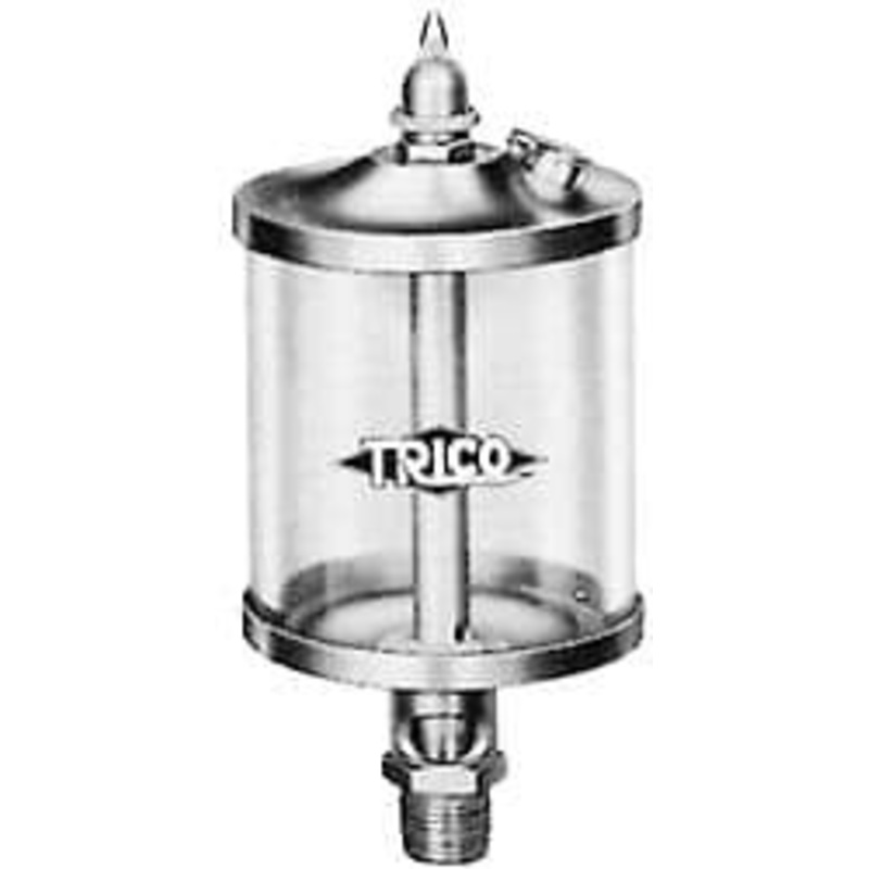 Trico 1 Outlet, Glass Bowl, 5 Ounce Manual-Adjustable Oil Reservoir 3/8 NPT Outlet, 2-5/8 Diam x 6-1/16 High 37017 – 09419540