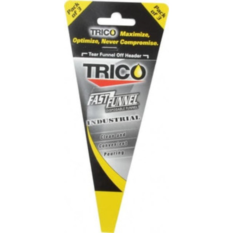 Trico 9 oz Capacity Heavy-Grade Paper Funnel 3/4 Tip OD, Yellow, Black, Red & White 36990 – 77286656