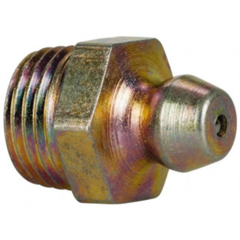 Value Collection Straight Head Angle, 1/8 NPT Steel Thread-Forming Grease Fitting 11.11mm Hex 88525480 – 88525480