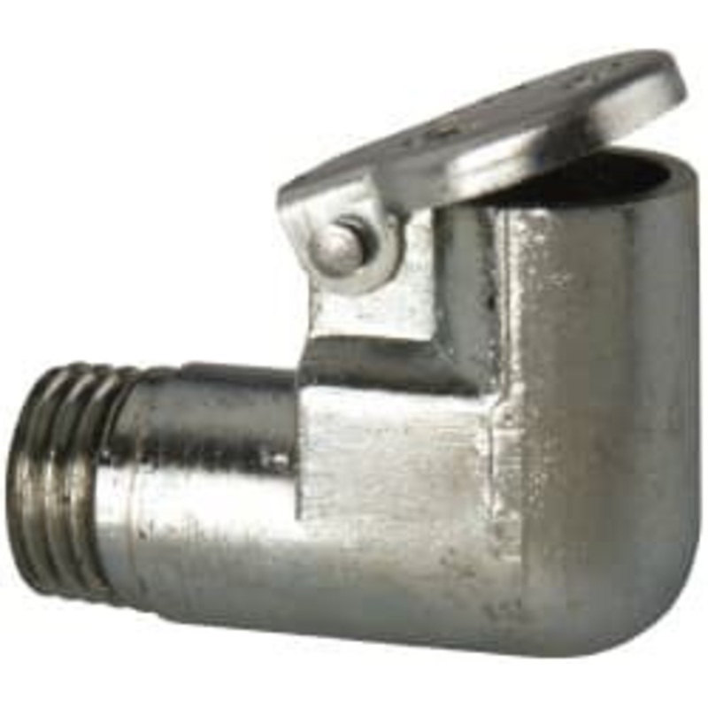 Gits Mfg 3/8-24 Thread, Die Cast Zinc, Zinc Plated, Threaded One Piece, Elbow Oil Hole Cover 1/4 Drive Diam, 1-3/32 Drive Length, 25/32 Overall Height, 1/4 Thread Length, UNF Thread 01206 – 03242831