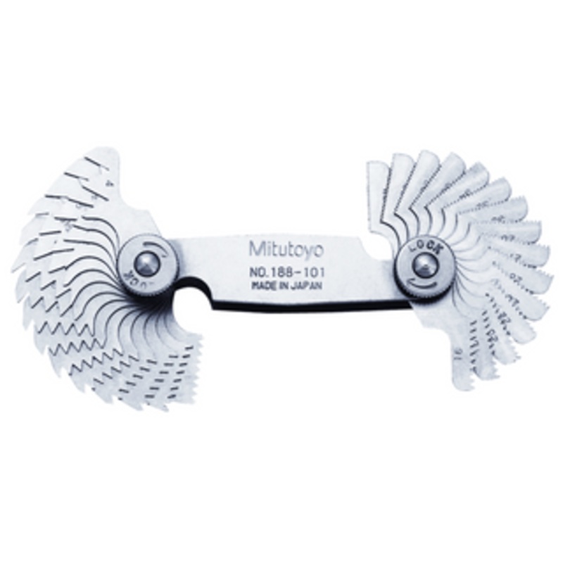 Mitutoyo Pitch Gage, Whitworth, 55, 4-42TPI, 30 Leaves – 188-101