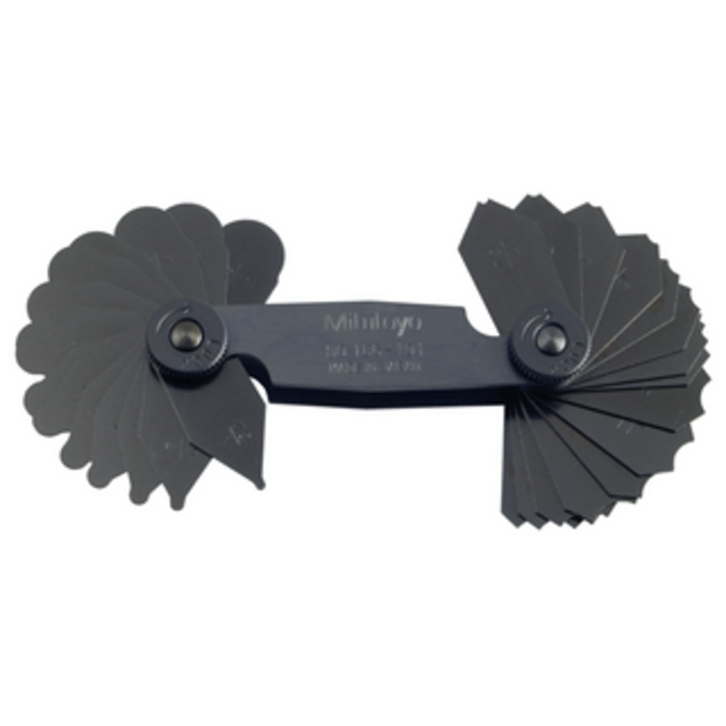 Mitutoyo Radius Gage, 1/32-1/4, 15 Pairs – 186-101