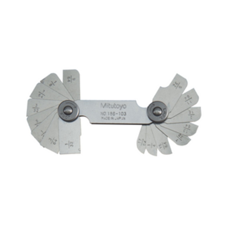 Mitutoyo Radius Gage, 1/32-17/16, 16 Pairs – 186-103