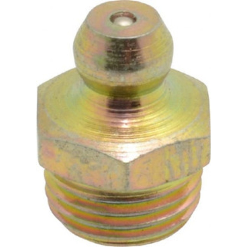PROLUBE Straight Head Angle, M10x1.0 Metric Steel Standard Grease Fitting 11mm Hex, 16mm Overall Height, 5.5mm Shank Length, Zinc Plated Finish GFT/10/1/ST-5 – 08060923