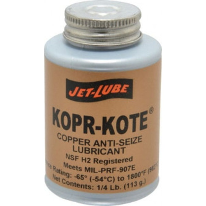 Jet-Lube 0.25 Lb Can High Temperature Anti-Seize Lubricant Copper/Graphite, -65 to 1,800F, Copper/Bronze, Food Grade, Water Resistant 10055 – 01461813