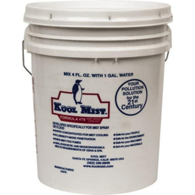 Kool Mist Formula 78 5 Gal Pail Cutting Fluid Water Soluble, For Use on Nonferrous Metals, Steel, Titanium 78-5 – 09413410