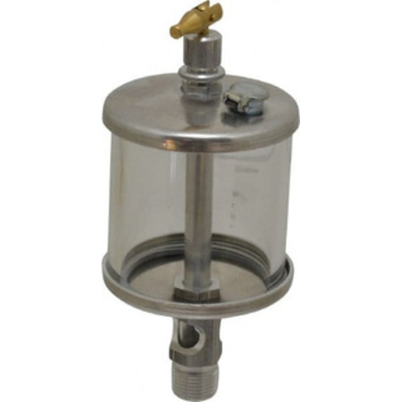LDI Industries 1 Outlet, Glass Bowl, 147.9 mL Manual-Adjustable Oil Reservoir 3/8 NPTF Outlet, 2-1/2 Diam x 6.38 High, 121.11C Max RDF105-13 – 03240108