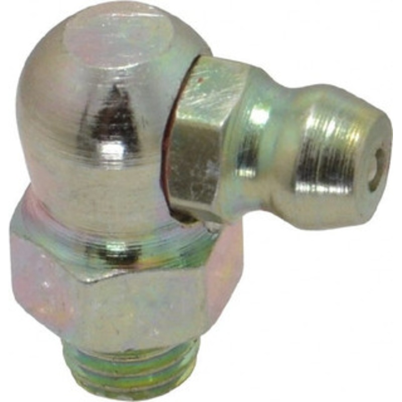 PROLUBE 90 Head Angle, 1/4-28 UNF Steel Standard Grease Fitting 3/8 Hex, 19.3mm Overall Height, 5.1mm Shank Length, Zinc Plated Finish GFT/1-4/28/90-5 – 08060741