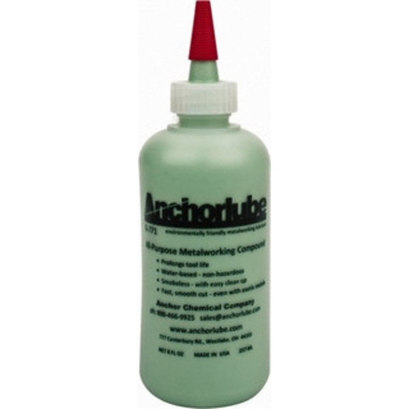 Anchor Lubricants Anchorlube G-771 8 oz Bottle Cutting Fluid Water Soluble, For Use on Brass, Iron, Stainless Steel & Steel 3010 – 00063909