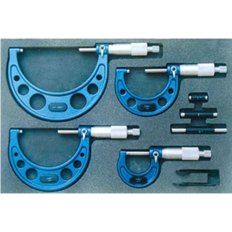Precise 0-4 4 Piece C-Type Outside Micrometer Set – 4200-0164