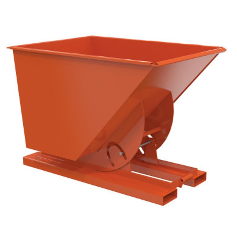 Steel HD No Bump and Dump Hopper, 1 Cu Yd, 6000 lb., Orange