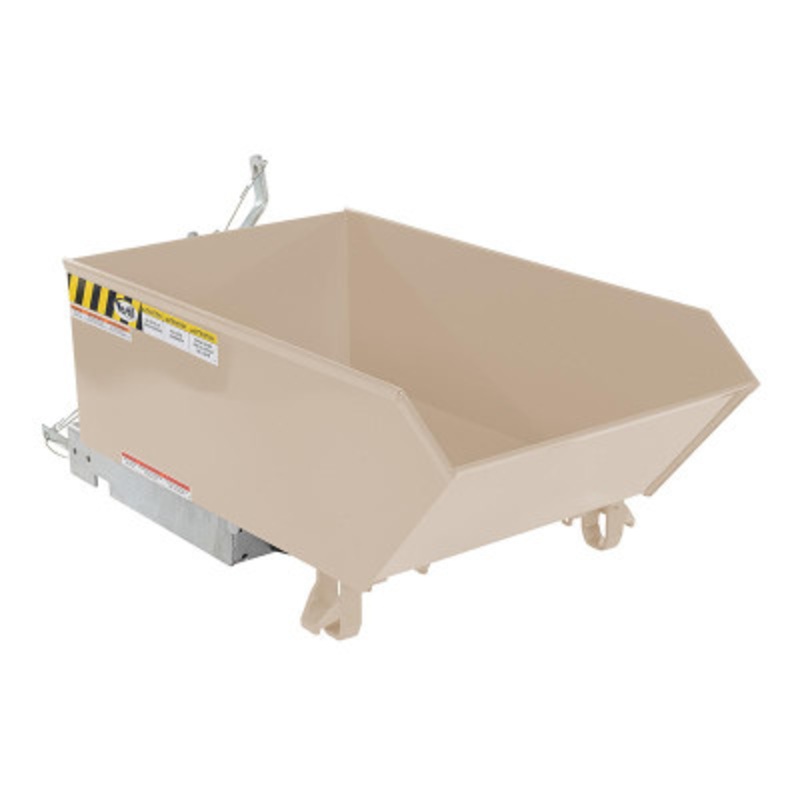 Steel Low Profile Self Dumping Hopper, 1/4 Cu Yd, 2000 lb., Beige