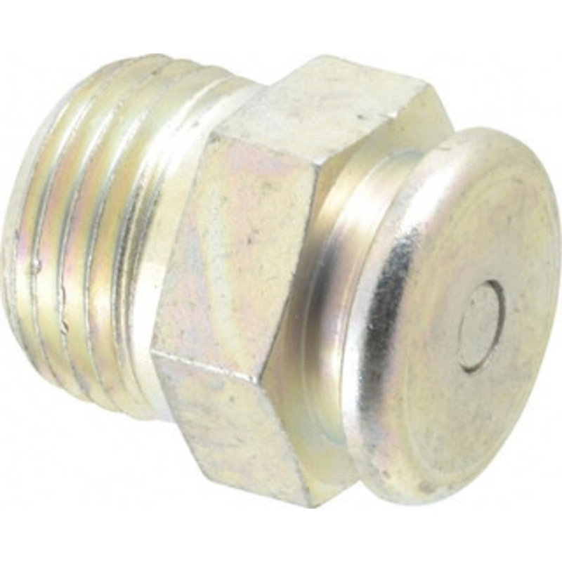 Alemite Straight Head Angle, 1/2 NPTF Button-Head Grease Fitting 7/8 Hex, 1-1/16 Overall Height, 1/2 Shank Length, 15,000 Operating psi, Zinc Plated Finish 1820-1 – 03245024