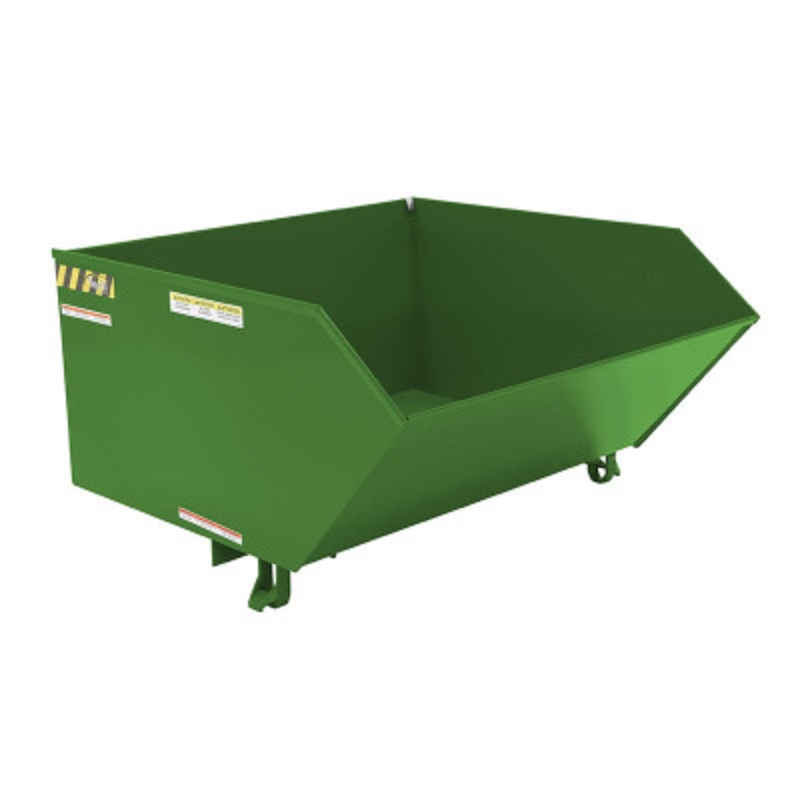 Steel Low Profile Self Dumping Hopper, 1 Cu Yd, 6000 lb., Green