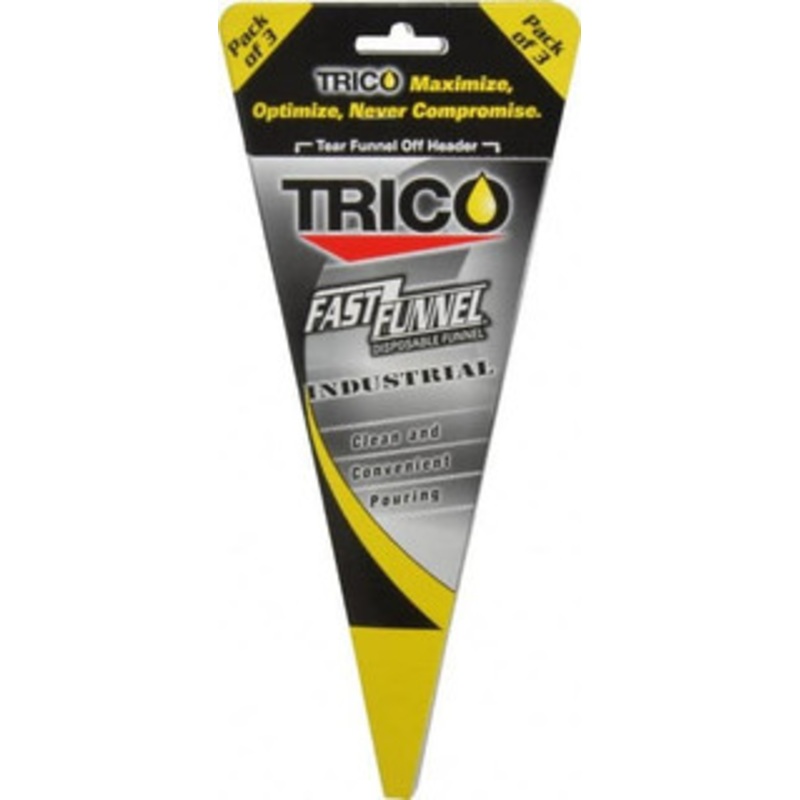 Trico 32 oz Capacity Heavy-Grade Paper Funnel 3/4 Tip OD, Yellow, Black, Red & White 36991 – 75247700