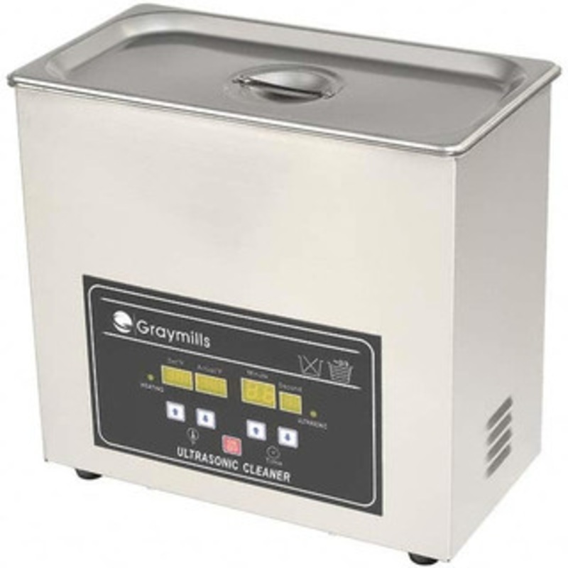 Graymills 1.7 Gal Bench Top Water-Based Ultrasonic Cleaner 5-7/8 x 11-7/8 x 5-7/8 Inside Tank Dimensions BTV-065 – 76335728