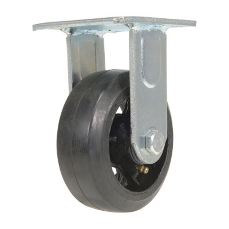 Rubber Rigid Caster, 5in x 2in Width 440 lb., Dark, Black